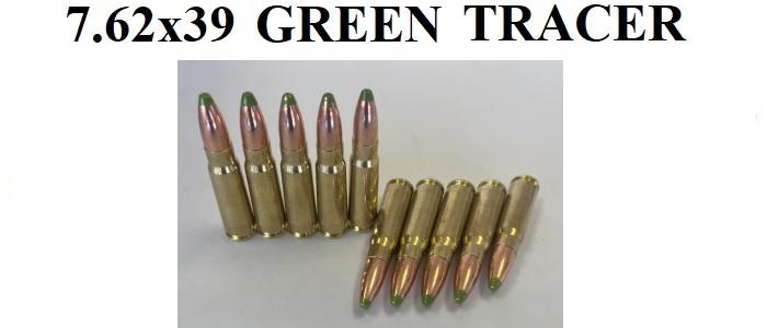7.62x39 (10 Rounds) Green Tracer Ammo