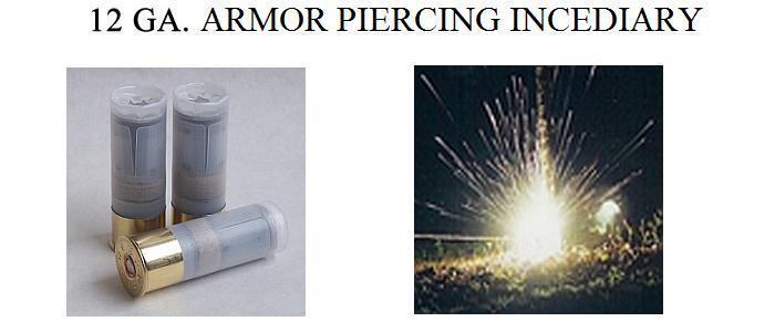 12 Gauge Armor Piercing Incendiary  - 3 Rounds Per Pack