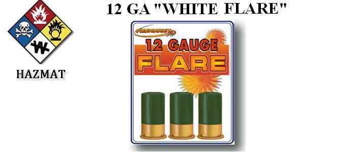 12 Ga. White Flare 3 Pack